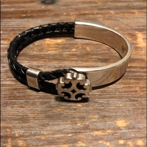 Brighton Silver & Black Braided Leather bracelet